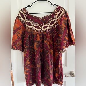 Orange and Red Homemade African Fabric Dress